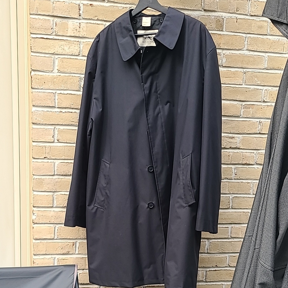 Burberry Men's Navy Trench Coat With Wool Insert
